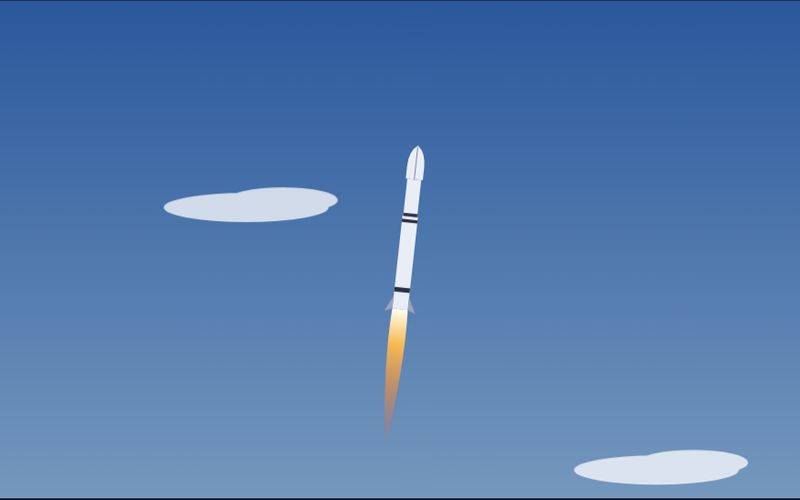 A rover landing on Mars in the missions animation
